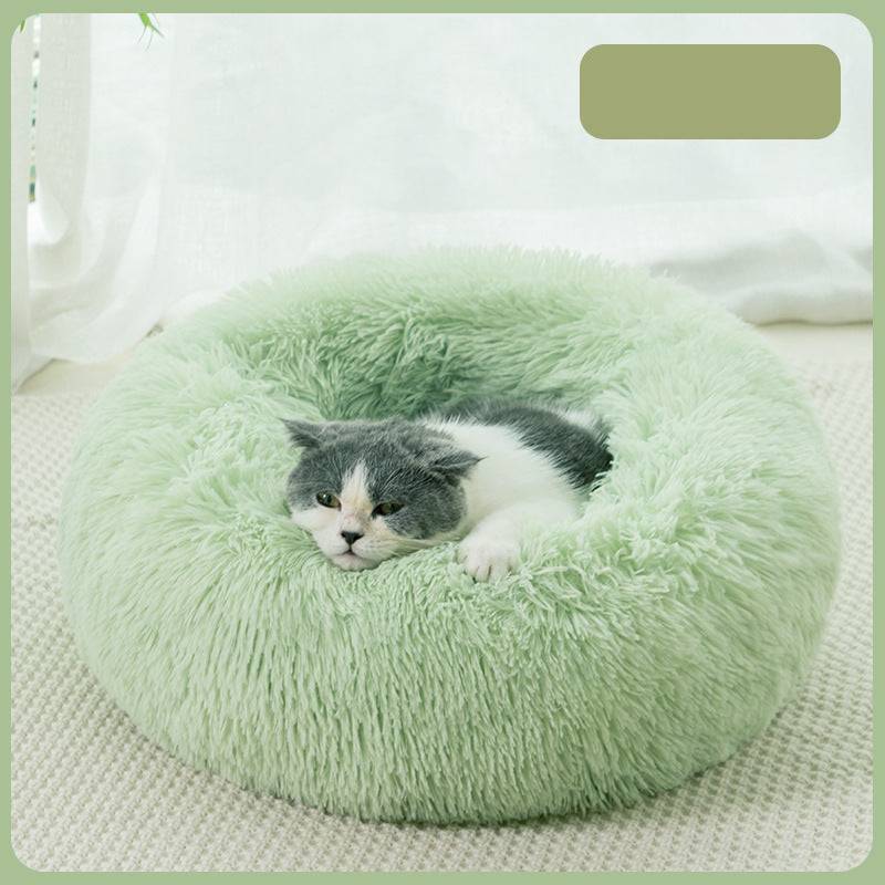 Plush Warm Pet Bed – Cozy Round Dog & Cat Nest - Smokey Finds