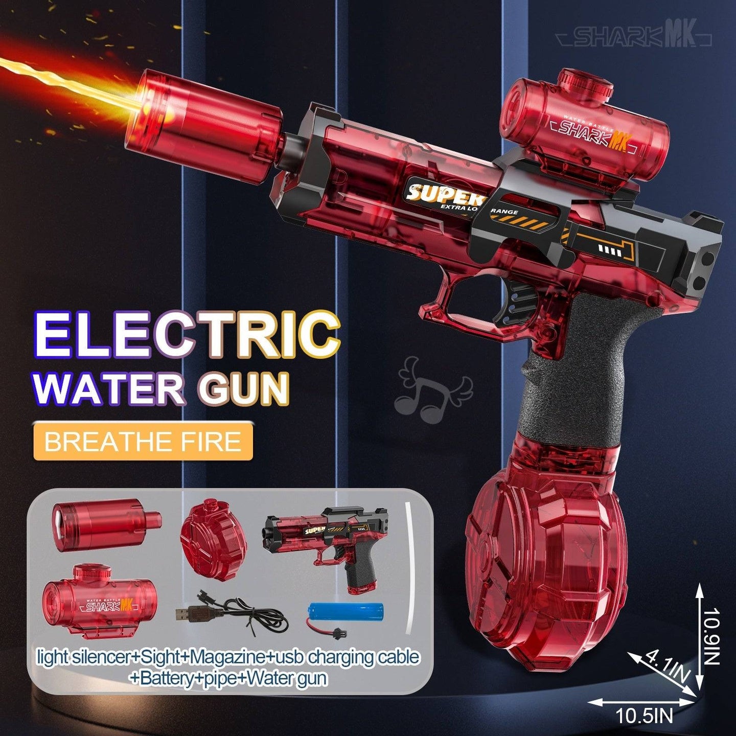 LED Electric Water Gun – Automatic Squirt Gun for Kids Summer Outdoor Play - Smokey Finds