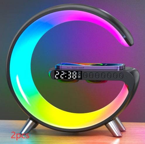 G-Shape LED Atmosphere Lamp – Wireless Charger & Bluetooth Speaker - Smokey Finds