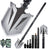 Military folding survival shovel black fully extended 36 inches