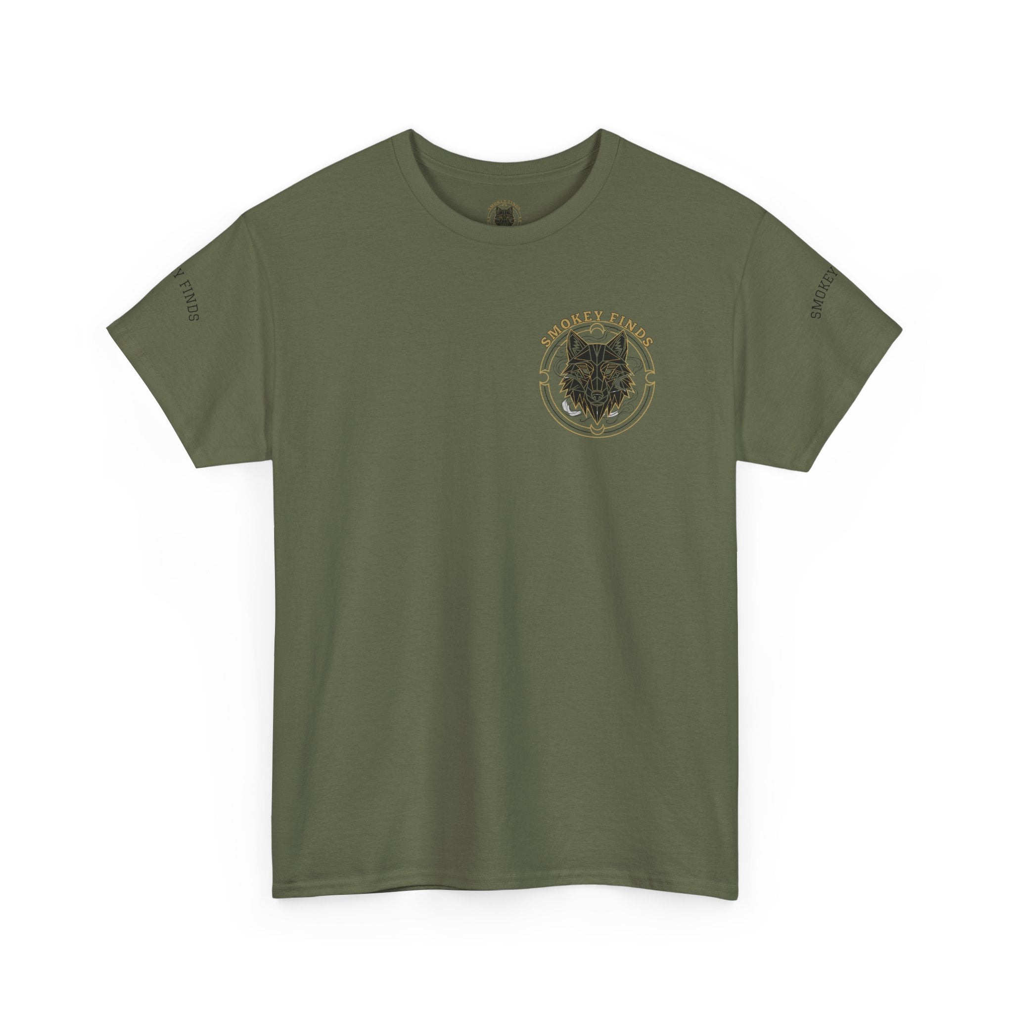 Smokey Finds Forest Family Wolf Crest Tee | Crew Neck Graphic T-Shirt