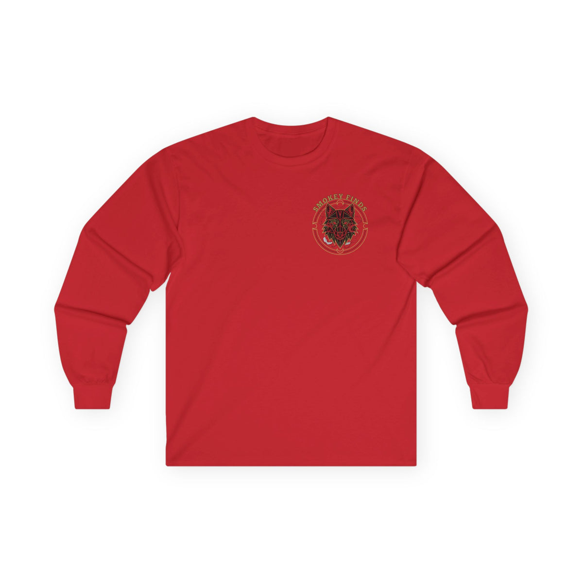 Smokey Finds Wolf Long Sleeve Tee | Chest Patch & Back Print