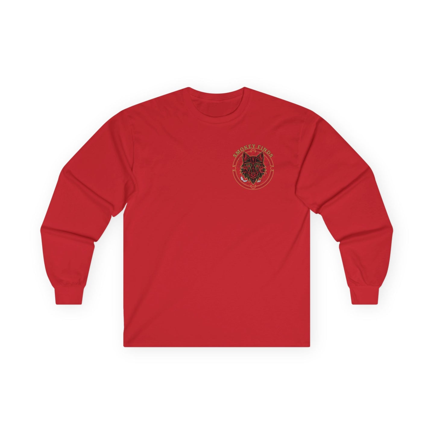 Smokey Finds Wolf Long Sleeve Tee | Chest Patch & Back Print