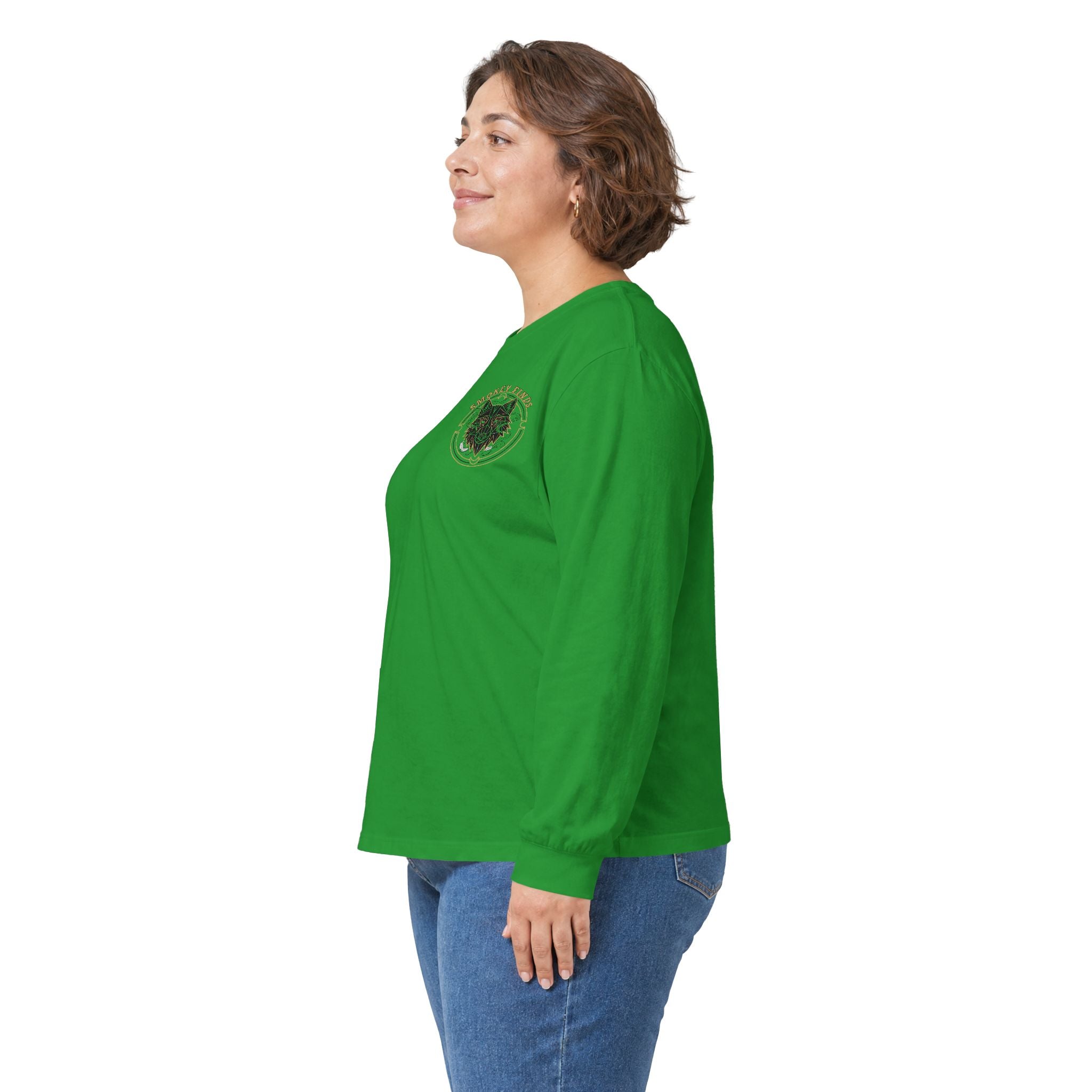 Smokey Finds Wolf Long Sleeve Tee | Chest Patch & Back Print