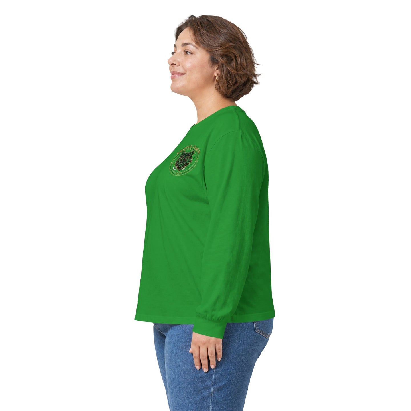 Smokey Finds Wolf Long Sleeve Tee | Chest Patch & Back Print