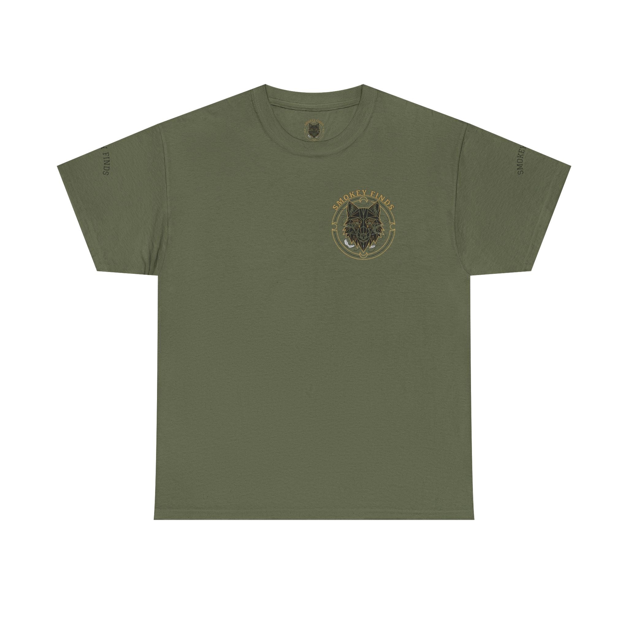 Smokey Finds Forest Family Wolf Crest Tee | Crew Neck Graphic T-Shirt