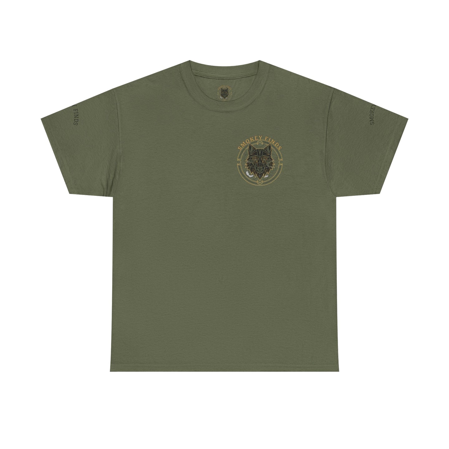 Smokey Finds Forest Family Wolf Crest Tee | Crew Neck Graphic T-Shirt