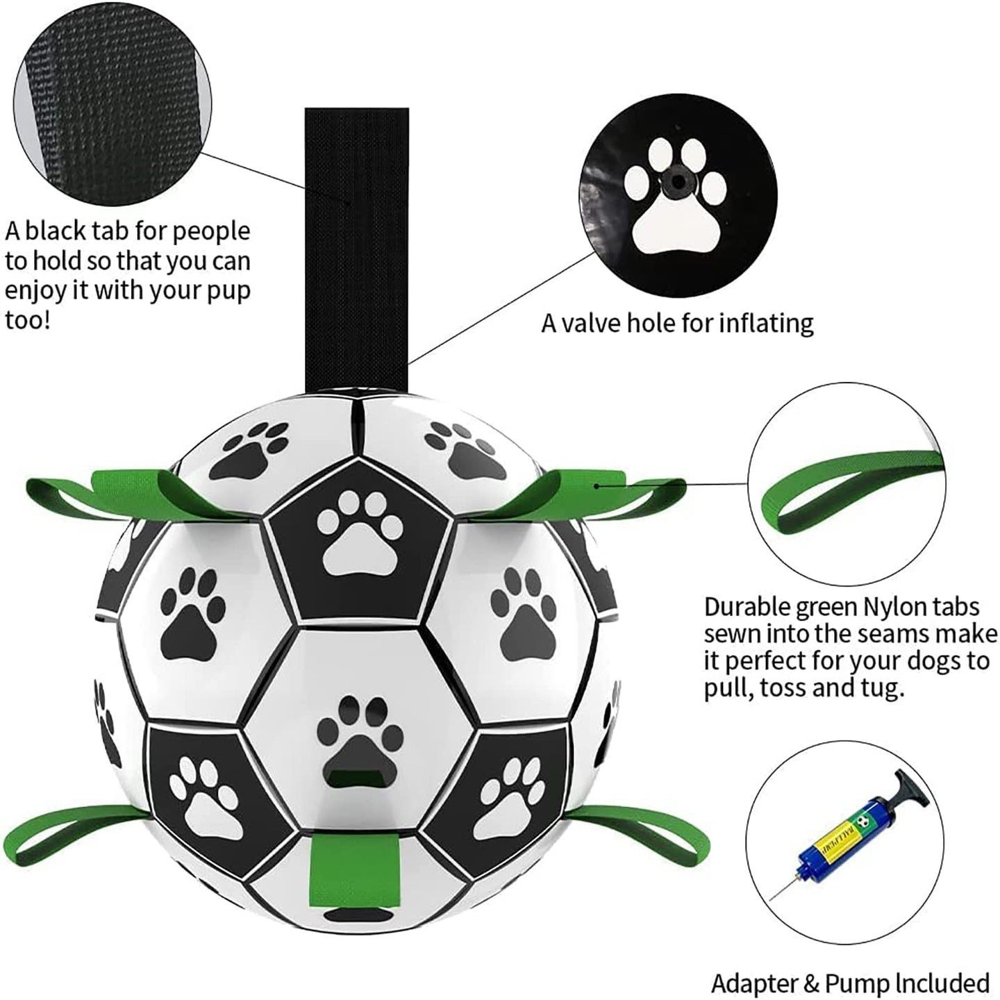 Interactive Dog Football Toy | Inflatable Soccer Ball for Dogs - Smokey Finds