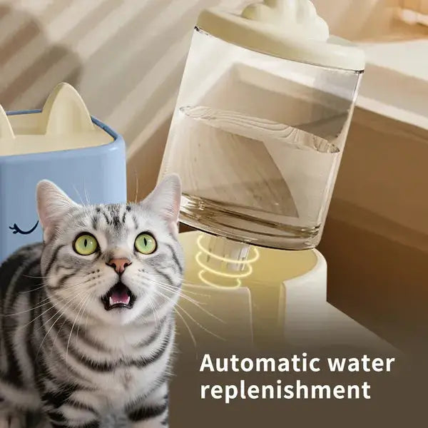 Automatic Pet Feeder With 2200mL-74oz Water Fountain, 1800mL - Smokey Finds