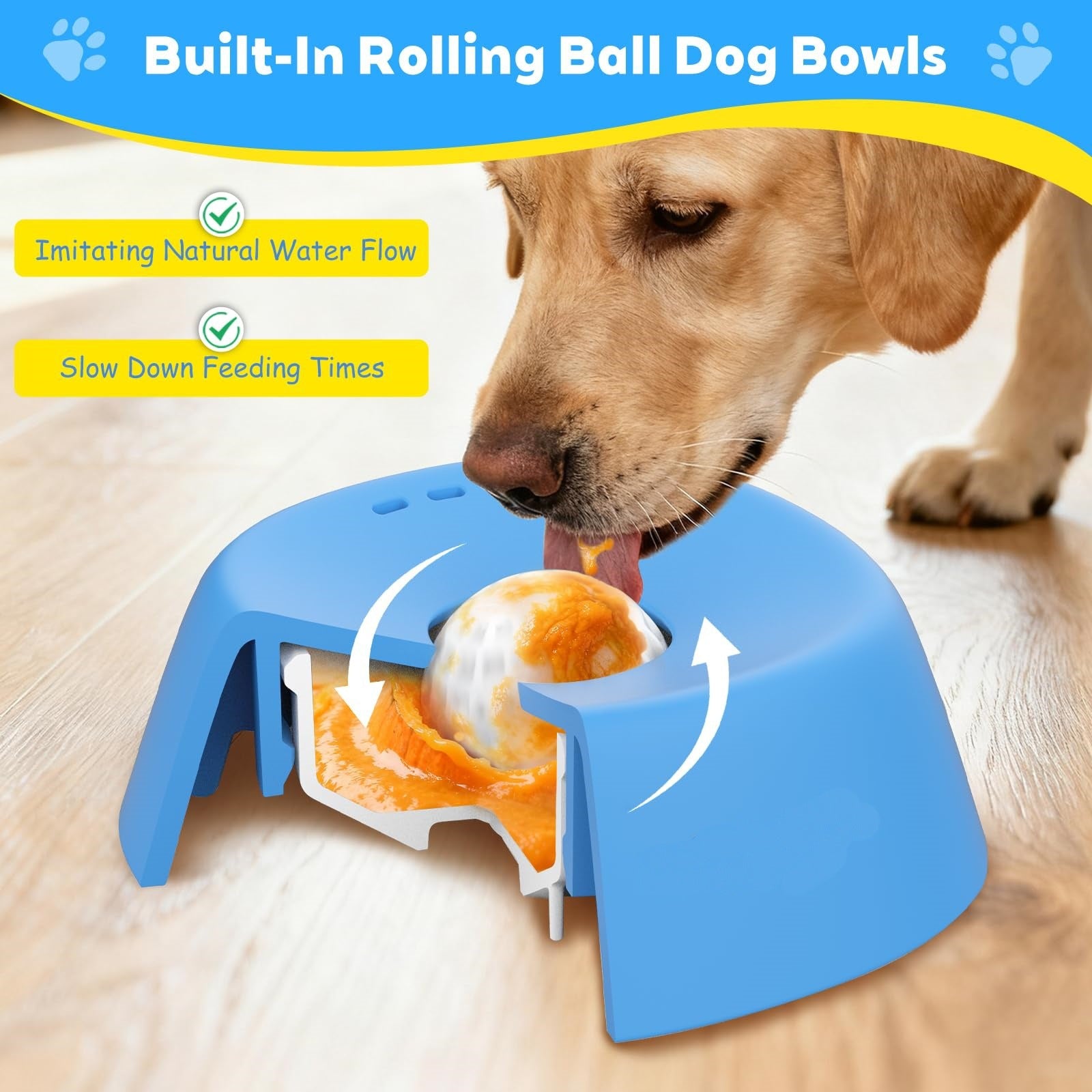 Pet Slow Feeder Non-Slip Spherical Dog Licking Bowl Anti-Choking - Smokey Finds