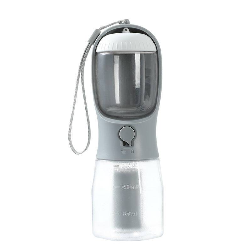 3-in-1 Portable Pet Water Bottle with Food & Waste Bag Compartment - Smokey Finds
