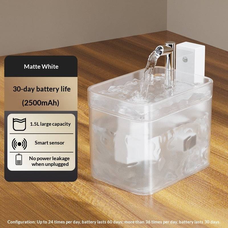 Cat Water Fountain Wireless Pet Smart Drinking Fountain - Smokey Finds