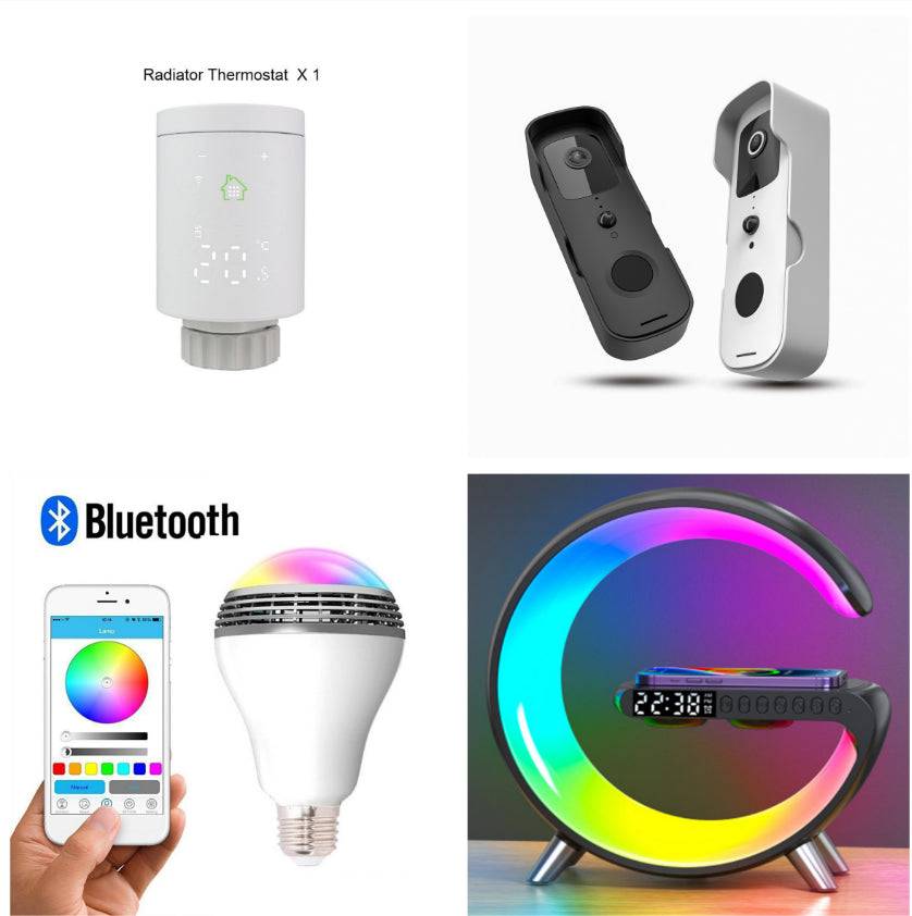 G-Shape LED Atmosphere Lamp – Wireless Charger & Bluetooth Speaker - Smokey Finds
