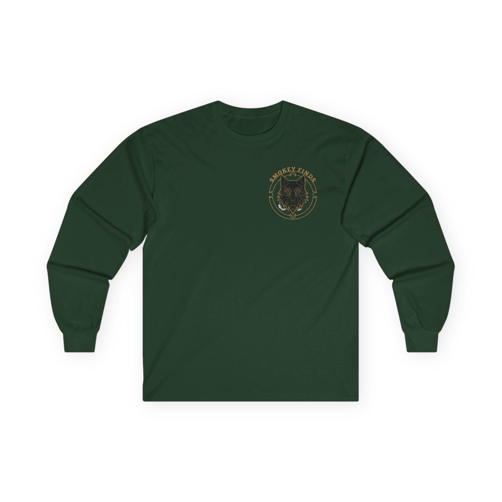 Smokey Finds Wolf Long Sleeve Tee | Chest Patch & Back Print