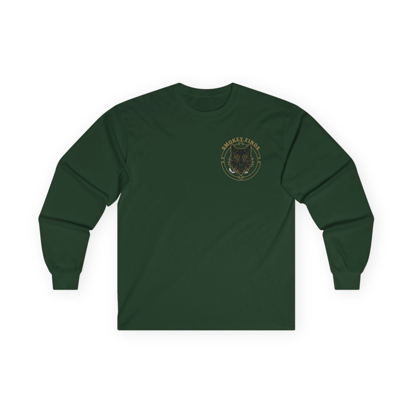 Smokey Finds Wolf Long Sleeve Tee | Chest Patch & Back Print