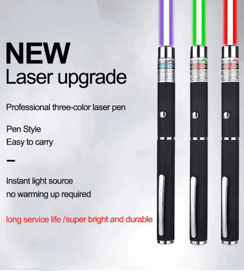 3 Pack Laser Pointer Pen Green Blue Red Beam - Smokey Finds