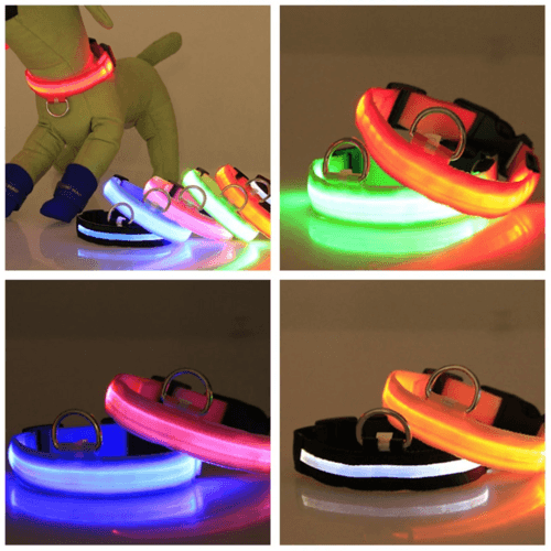 LED Dog Collar Adjustable Glow Safety Light Up - Smokey Finds
