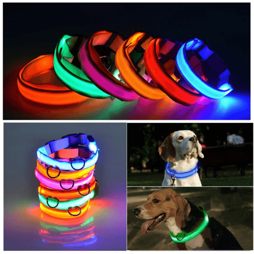 LED Dog Collar Adjustable Glow Safety Light Up - Smokey Finds