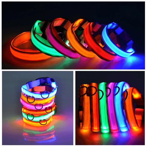LED Dog Collar Adjustable Glow Safety Light Up - Smokey Finds