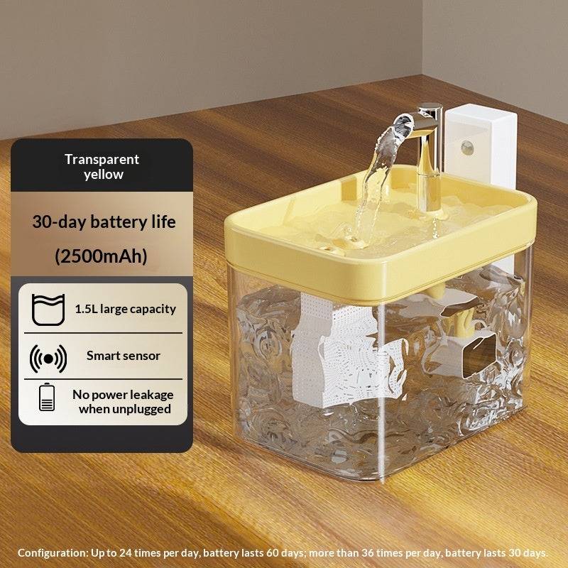 Cat Water Fountain Wireless Pet Smart Drinking Fountain - Smokey Finds