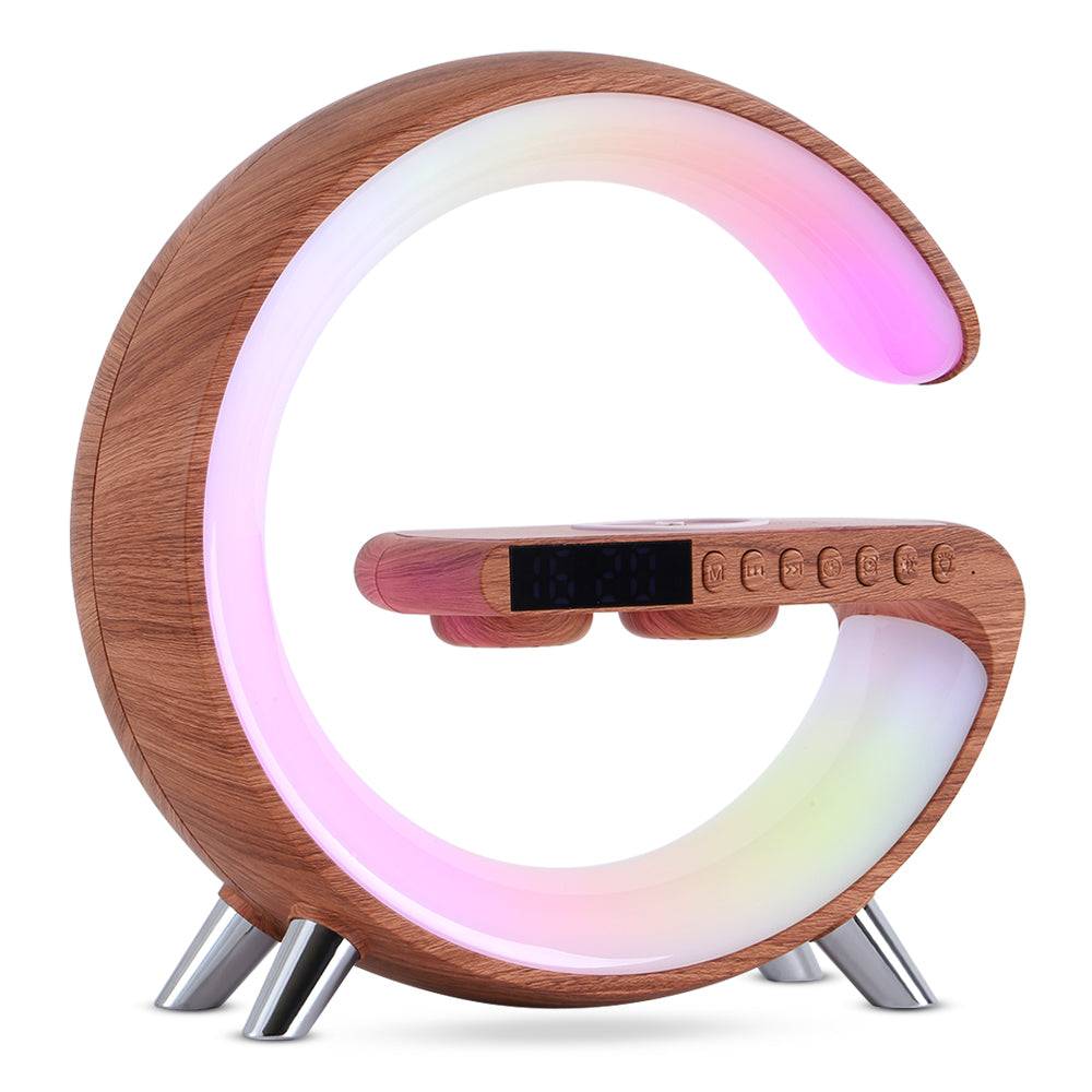 G-Shape LED Atmosphere Lamp – Wireless Charger & Bluetooth Speaker - Smokey Finds
