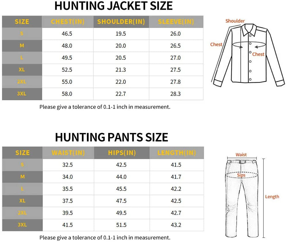 Ensemble de vêtements de chasse silencieux Camouflage Veste à capuche Pantalon