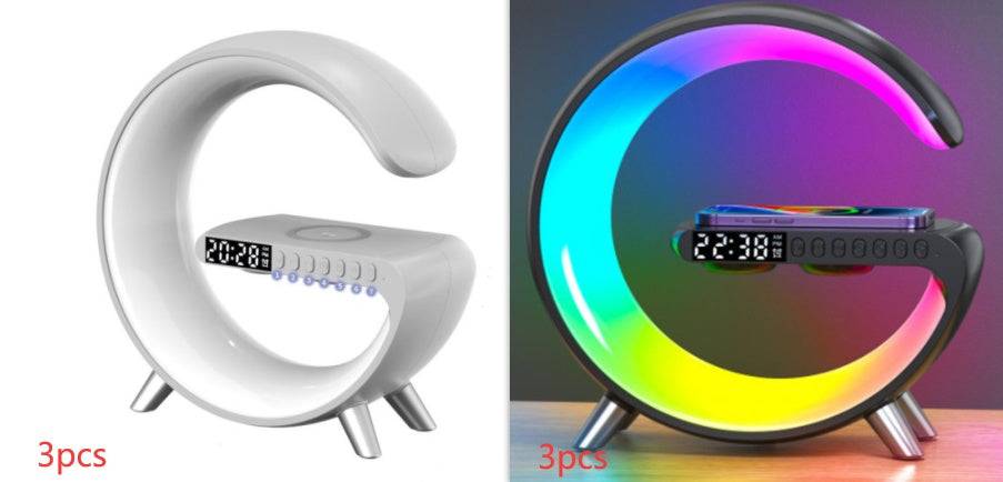 G-Shape LED Atmosphere Lamp – Wireless Charger & Bluetooth Speaker - Smokey Finds