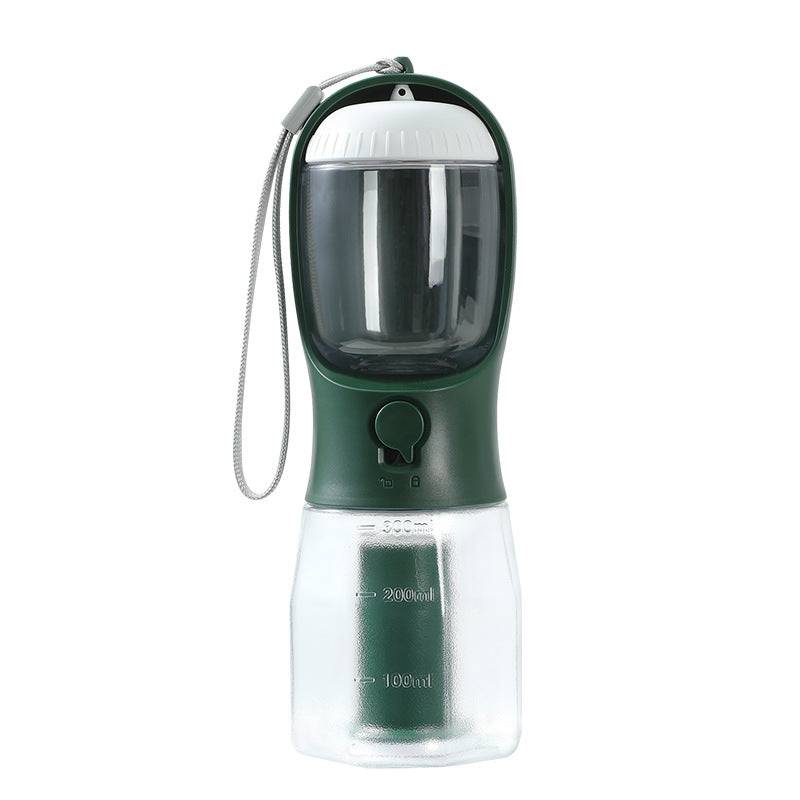 3-in-1 Portable Pet Water Bottle with Food & Waste Bag Compartment - Smokey Finds
