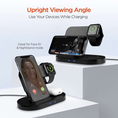 Hypergear 3-in-1 Wireless Charging Dock Black (15328-HYP) - Smokey Finds