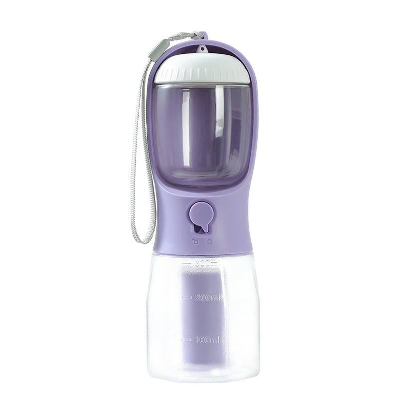 3-in-1 Portable Pet Water Bottle with Food & Waste Bag Compartment - Smokey Finds