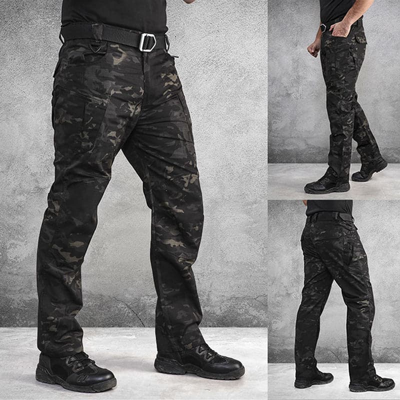 Tactical hiking pants articulated fit full range of motion