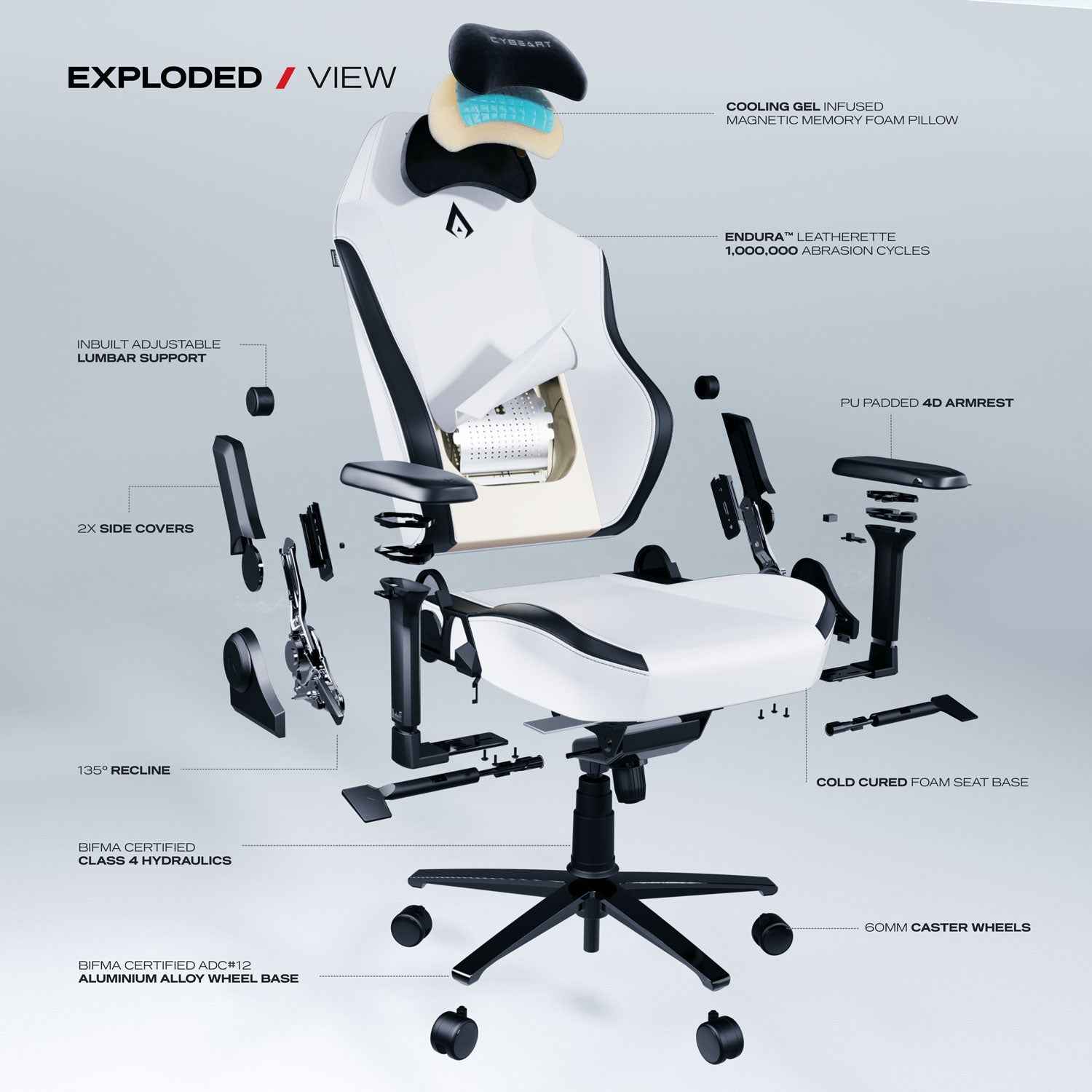 Apex Series - Arctic White Gaming Chair - Smokey Finds