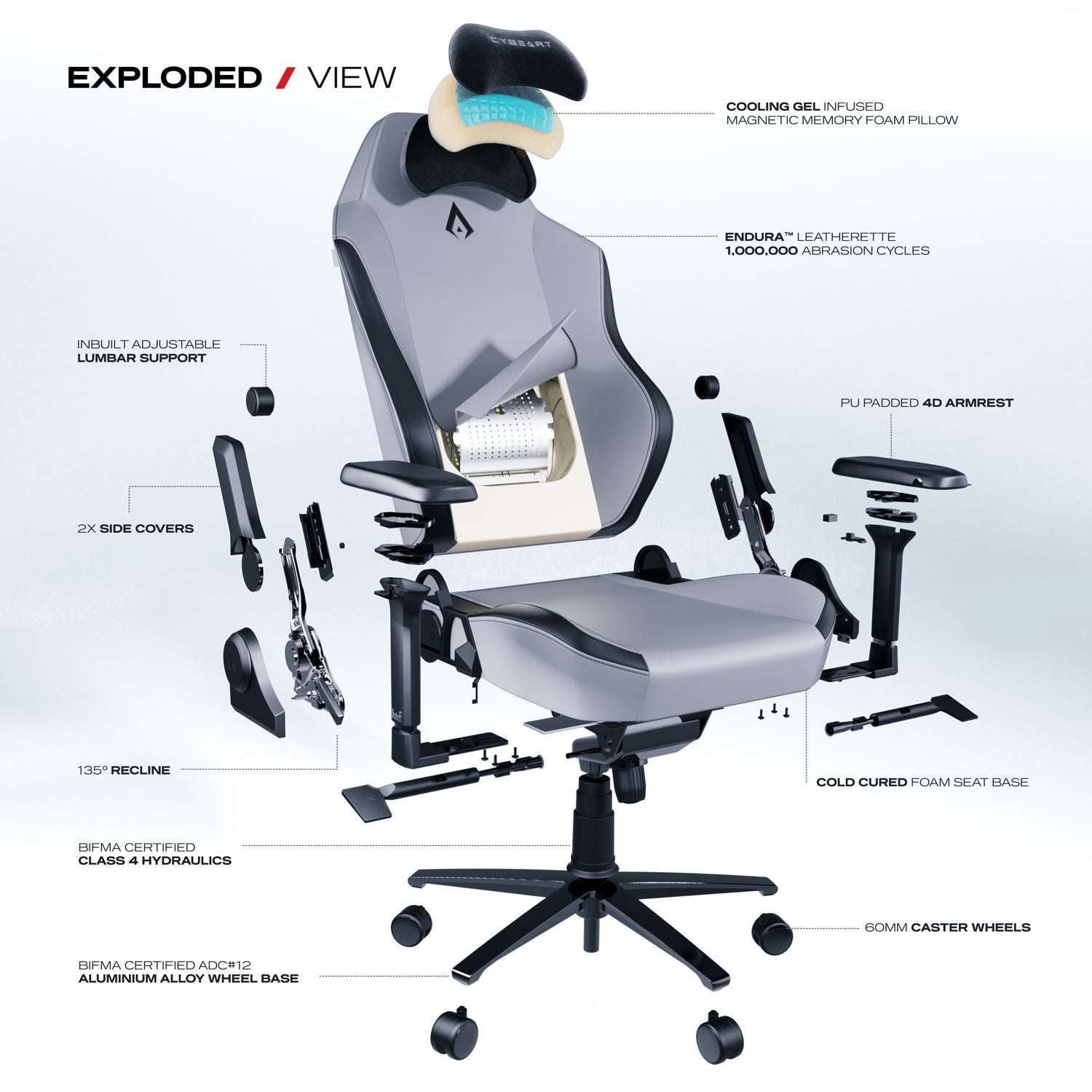 Apex Series X11 Gray Gaming Chair Pro X1 - Smokey Finds
