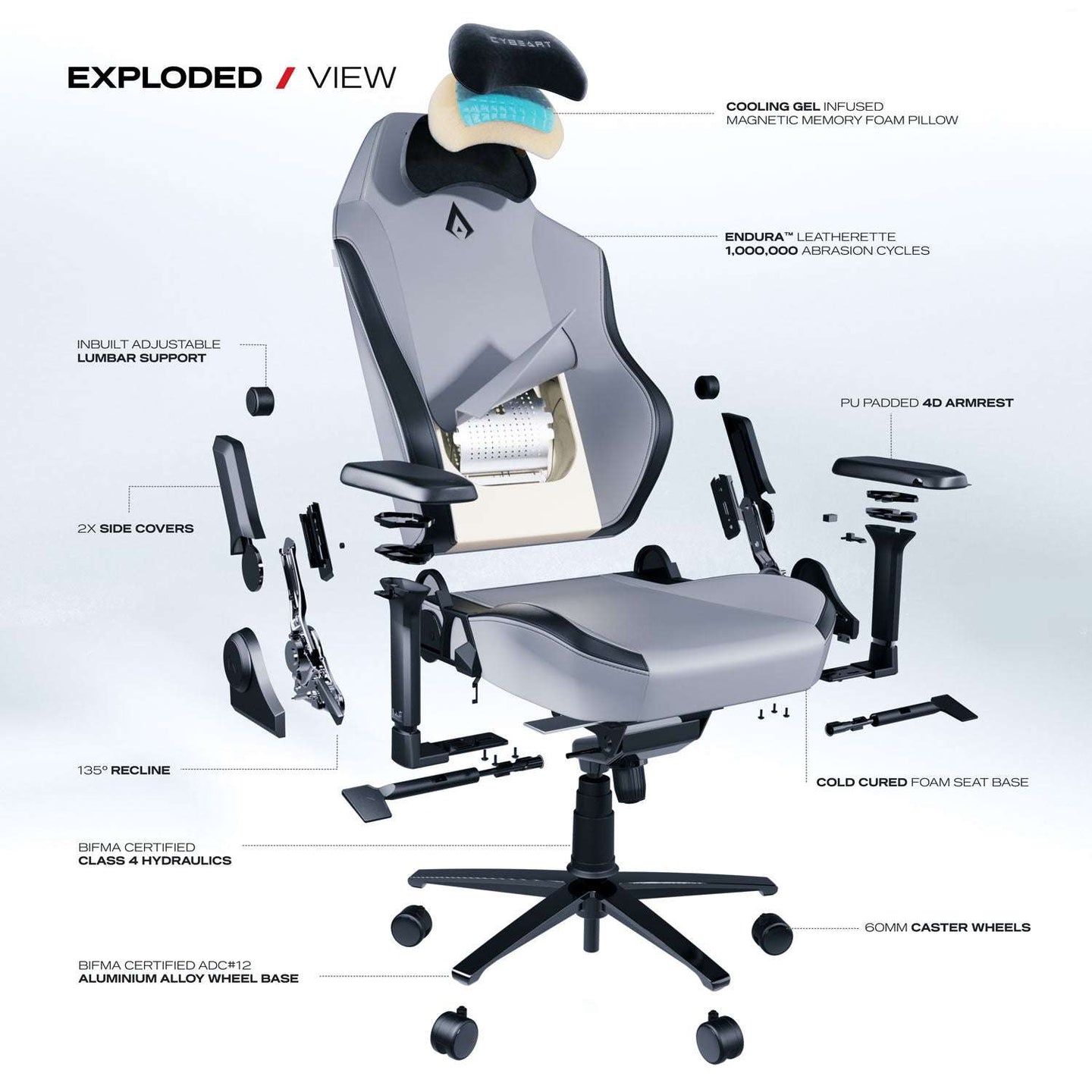 Apex Series X11 Gray Gaming Chair Pro X1 - Smokey Finds