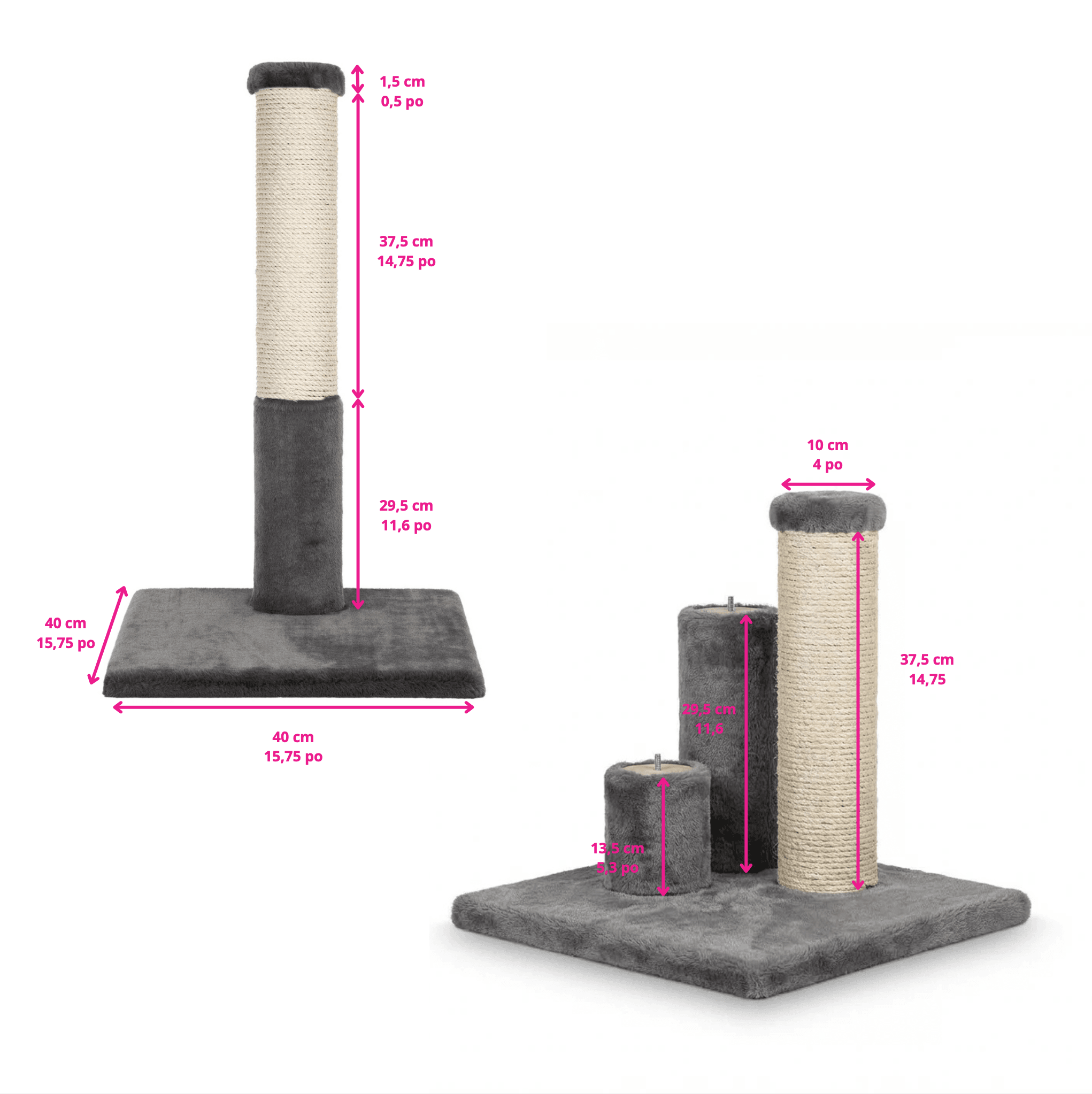 Noba Evolution - 4 in 1 Scratching post - Black Faux Fur