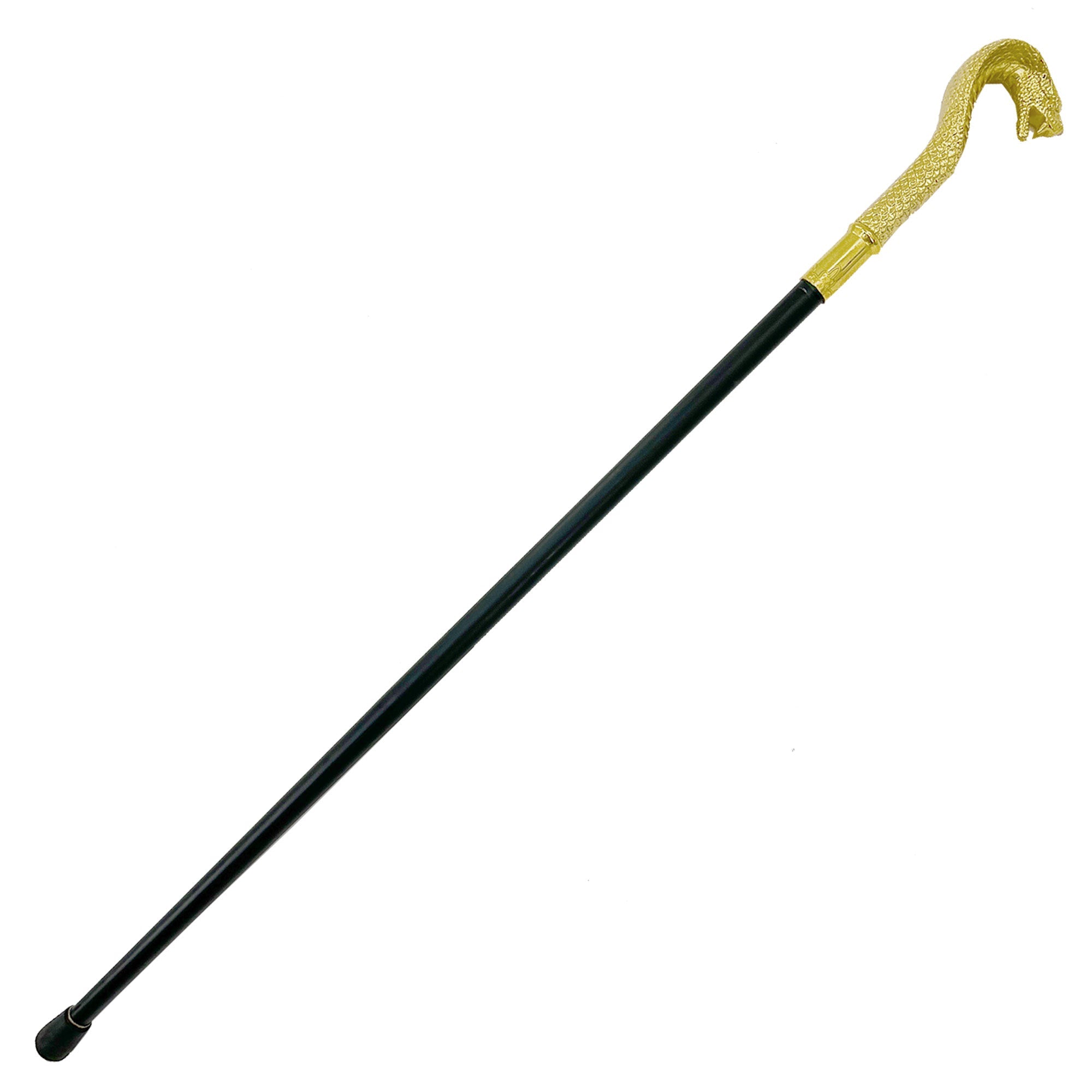 golden cobra walking cane with detailed handle