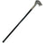 Black walking cane with dragon head handle and metal shaft