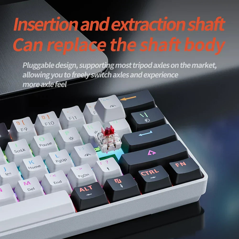 NNEOBA 61-Key Mechanical Gaming Keyboard | Hot-Swap Red Switches & RGB
