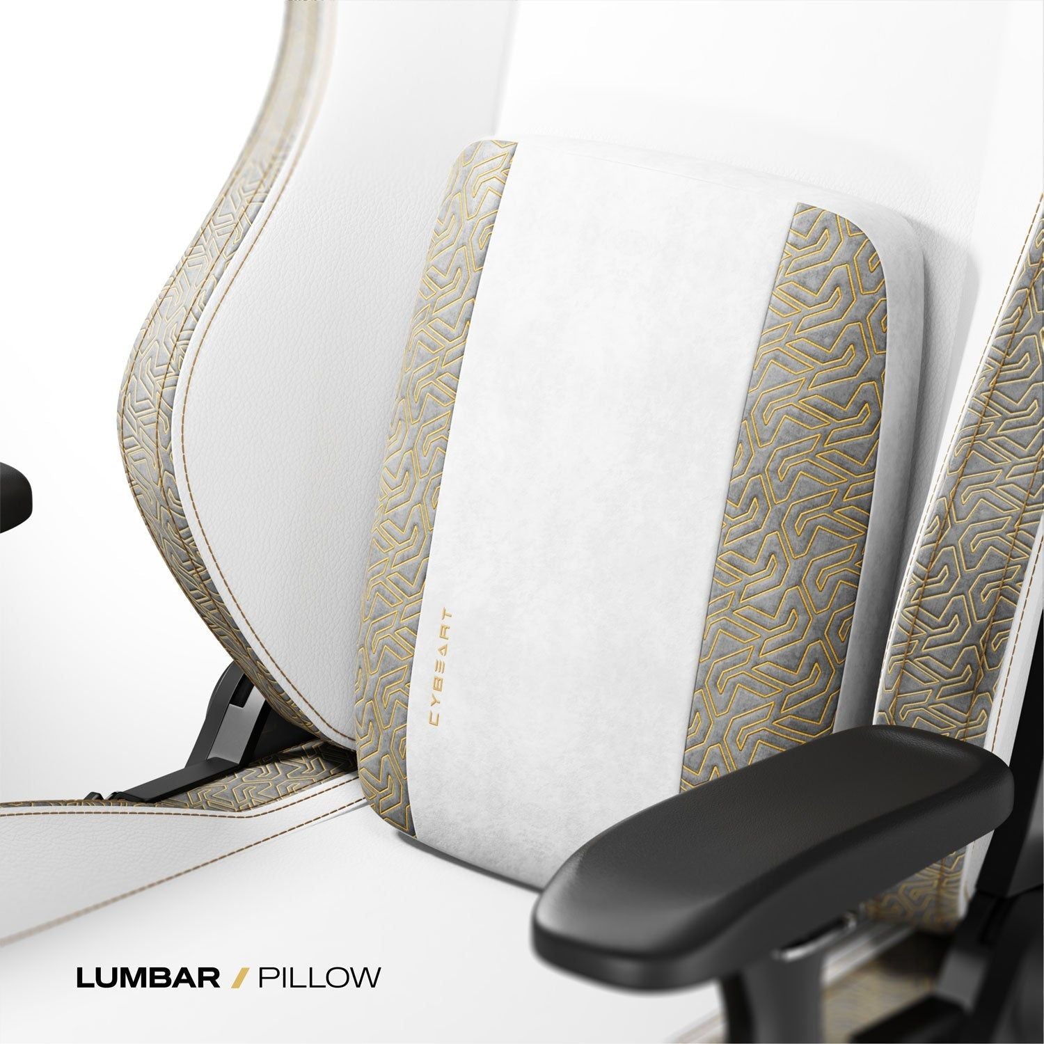 Lunar Edition gaming chair backrest detail white and grey