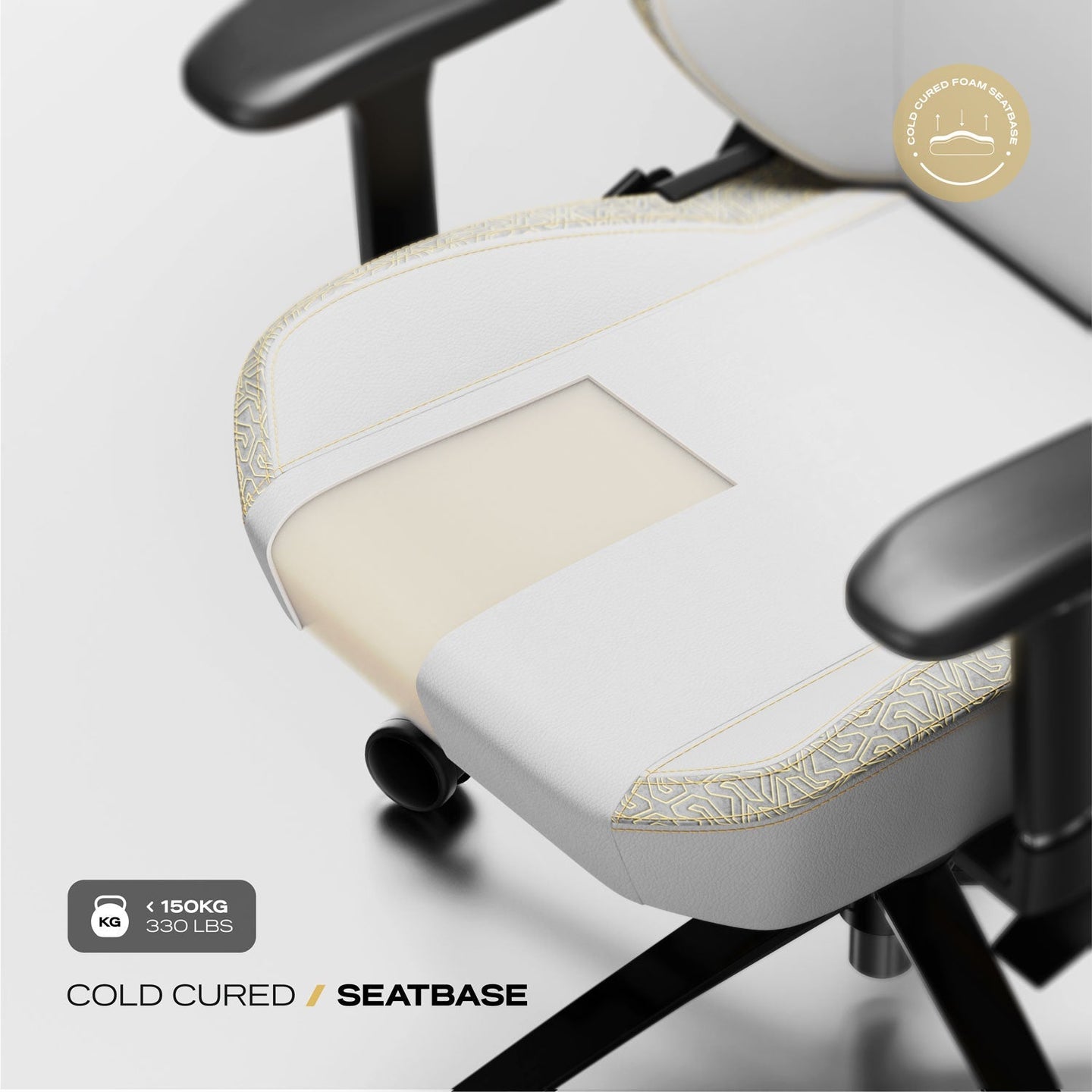 NEO gaming chair base and caster wheels close up
