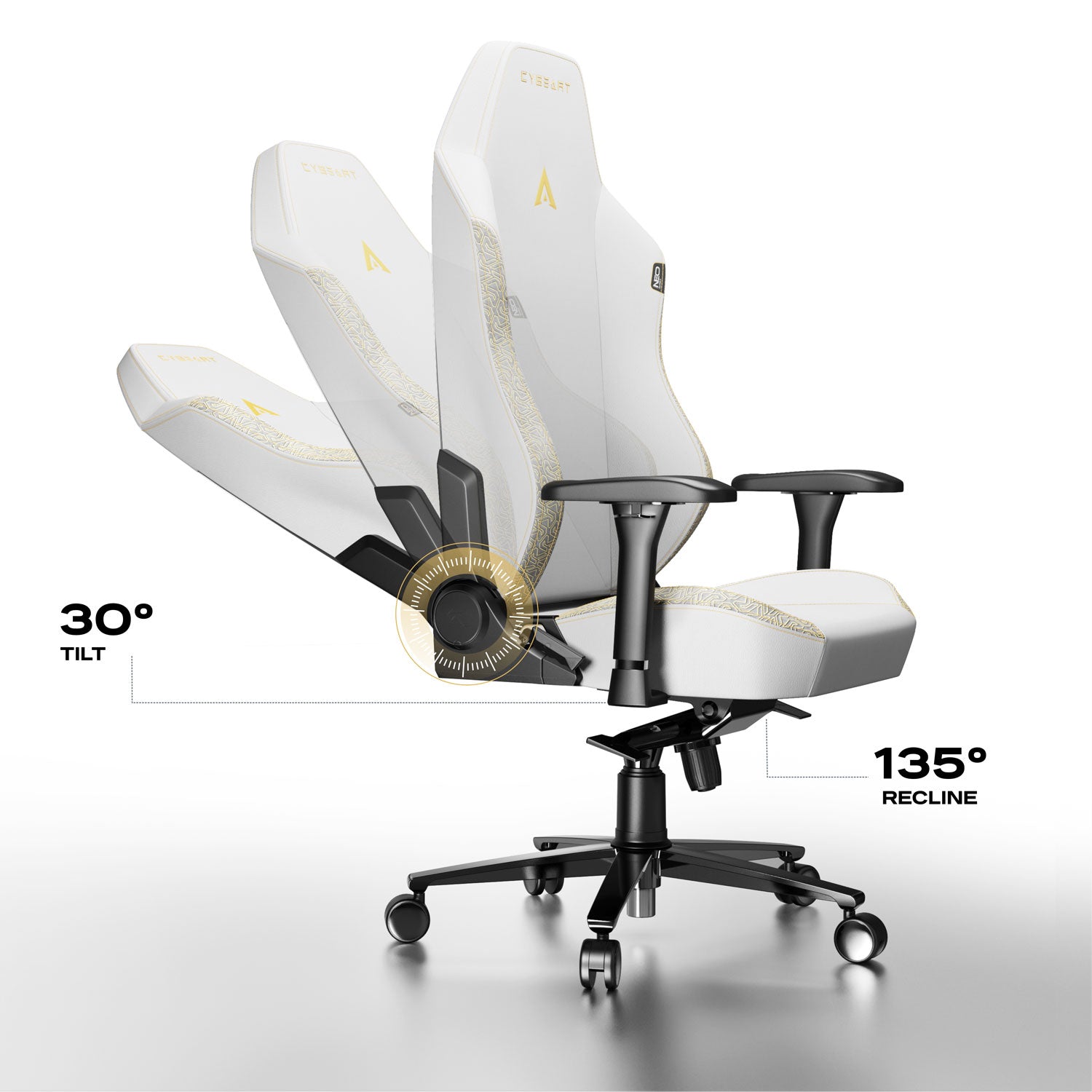 Lunar Edition gaming chair 4D adjustable armrests detail