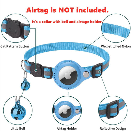 Reflective Airtag Case Collar for Cats and Dogs - Smokey Finds