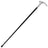 Snake head walking cane staff with black shaft and chrome snake head handle