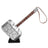 Life-sized Thor Mjolnir replica with LED lighting and illuminated display stand