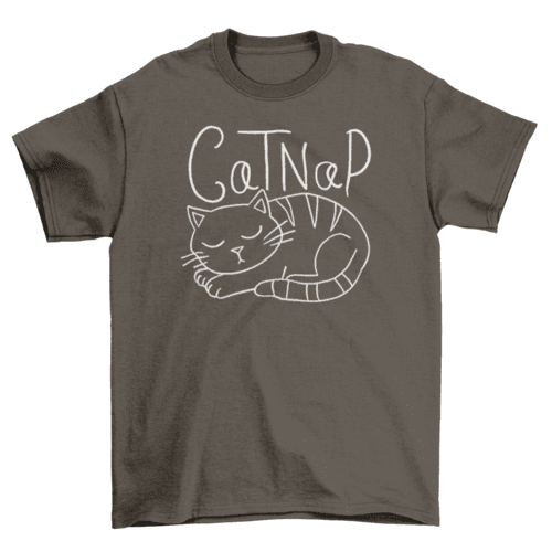 Cat Nap graphic t-shirt in navy, front view 