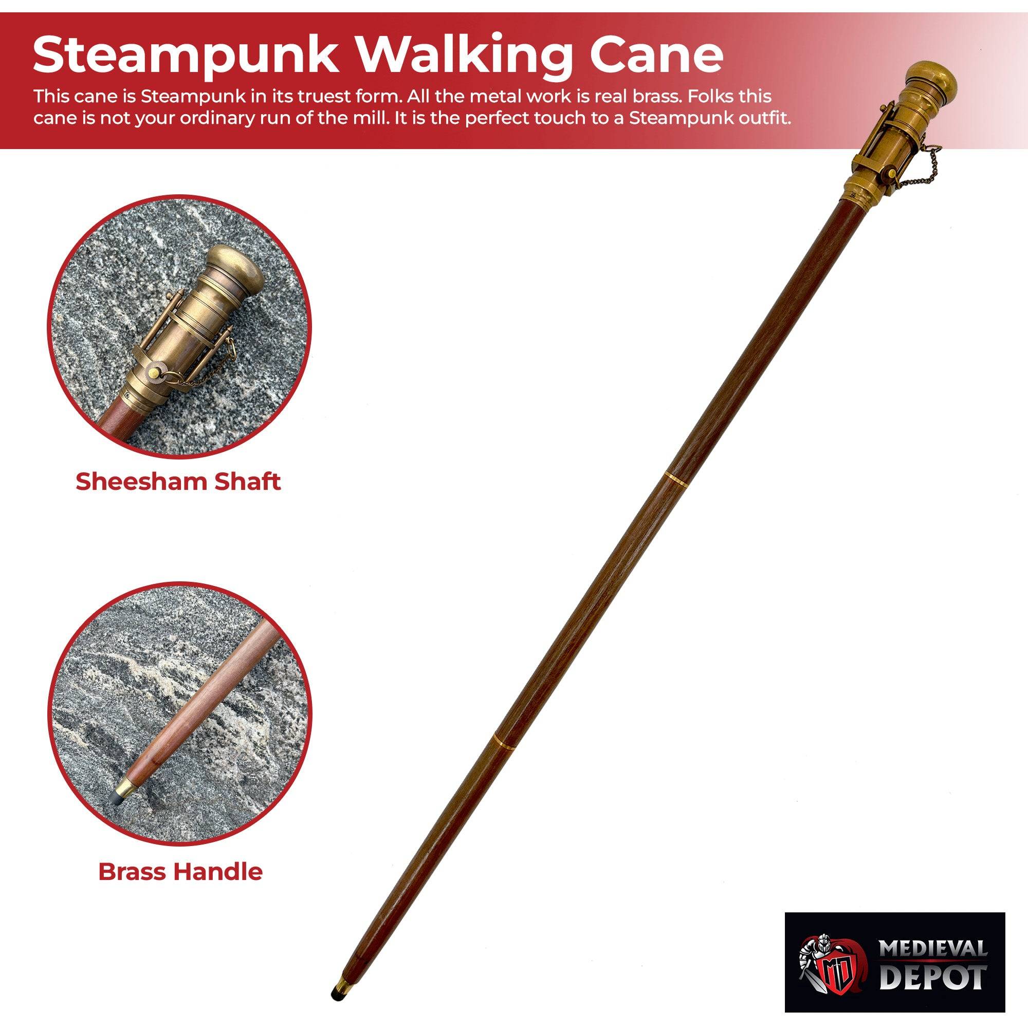 Would Be Lost Without You Steampunk Walking Cane - Smokey Finds