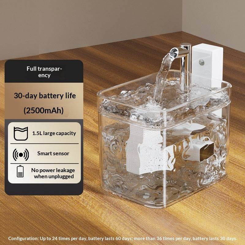 Cat Water Fountain Wireless Pet Smart Drinking Fountain - Smokey Finds