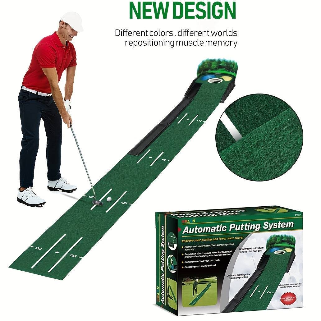 Golf Putting Mat Set with Ball Return System - Smokey Finds