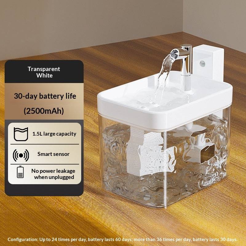 Cat Water Fountain Wireless Pet Smart Drinking Fountain - Smokey Finds