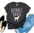 Dog lover tee in light pink, soft flex print graphic, front view